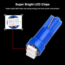cciyu 10pcs T5 74 85 58 37 27 17 Super Blue 2-2835-SMD Instrument Panel Light Bulbs W/Twist Socket