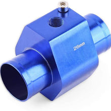 Temperature Gauge Joint Pipe, Akozon Car Water Temp Temperature Joint Pipe Sensor Gauge Radiator Hose Adapter with Hoses Clamps(26MM)