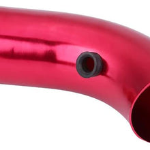 Qiilu 76mm 3 Inch Universal Car Cold Air Intake Filter Aluminum Induction Hose Pipe Kit (Red)