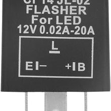 CF14 3 Pin LED Flasher Relay 12V Black Waterproof LED Relay for Turn Signal Light Hyper Flash Fix