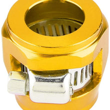 Cuque Car Fuel Water Hose Clip Aluminum Universal Durable Automotive Oil Fuel Water Hose Tube Trimmer Clip 1.8g 13mm AN10(Gold)