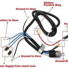 GTP 12V Horn Wiring Harness Relay Kit For Car Truck Grille Mount Blast Tone Horns