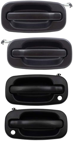 4 Piece Set Front and Rear Outside Textured Door Handles Replacement for Chevrolet GMC Pickup Truck SUV 15034985 15034986 15150735 15034986