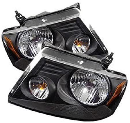 Spyder Auto Ford F150 Amber Crystal Headlights (Left & Right) Black HD-JH-FF15004-AM-BK