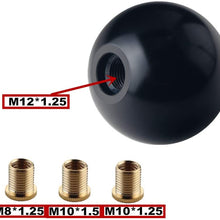 DEWHEL Black/Red Aluminum Shift Knob 6 Speed Short Throw Shifter M10X1.5 M12X1.25 M10X1.25 M8X1.25 Adapter Thread Reverse on Top Right