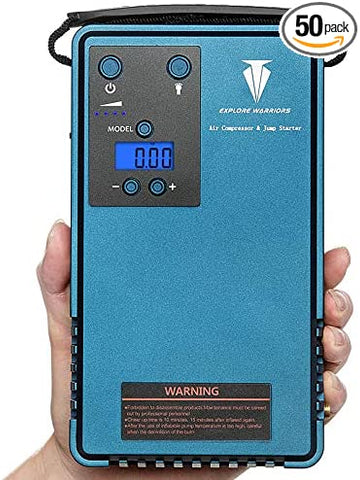 Jump Starter with air Compressor & Mobile Power Support Automatic Cordless Tire Inflator Portable Air Compressor, Easy to Read Digital Pressure Gauge, 10200MA Capacity 500A Peak Current car Battery