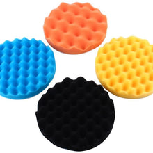 Terisass 4 Pcs/Set Car Cleaning Pads Auto Polisher Buffer Pads 7 Inch Sponge Finishing Heavy Polishing Pad Universal Car Sponge Polishing Tool Round Shape Buffing Waxing Pad Kit