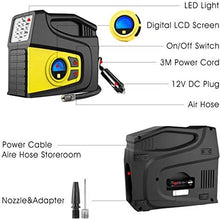 Zeonetak Portable Air Compressor Pump,120PSI 12V DC,Air Compressor Tire Inflator for Car Bicycle Motorcycle Basketball,LCD Digital Display Gauge,LED Flashlight(3 Modes),Auto Shut Off