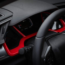 Thenice for 10th Gen Civic Dash Board Instrument Panel Dial Dashboard Trim Cover Frame ABS Decal Interior Moulding Accessories for Honda Civic 2020 2019 2018 2017 2016 -Red