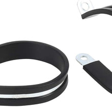 X AUTOHAUX 6pcs 60mm 2.36 Inch R Shape Automotive Galvanized Iron Cable Clamp Rubber Cushioned Insulated Clamp Metal Clamp for Tube Pipe Wire Installation