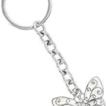 Baron-Jewelry Butterfly Key Chain Beautifully Embellished with Clear Swarovski Crystals - Blue/Green and Black