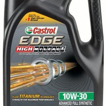 Castrol 03129C EDGE High Mileage 10W-30 Advanced Full Synthetic Motor Oil, 5 quart (4 Pack)