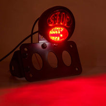 Amazicha Motorcycle Side Mount License Plate Bracket LED Brake Tail Light Compatible for Harley Davidson Sporster Bobber Chopper Cafe