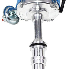 A-Team Performance HEI Complete Distributor 65,000 Volts Coil Compatible With Big Block Ford FE V8 352 360 390 406 410 427 428 One-Wire Installation Blue Cap