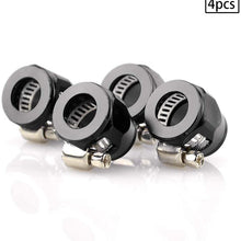 Tasan Racing 4Pcs/Pack Flexible Rubber AN4 Hose Pipe Clamp with Screw Band for Fuel/Oil/Diesel/Gas/Air and Water Hose Tube Black