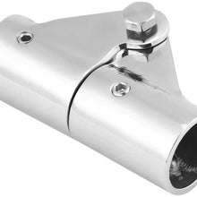 KIMISS Boat Hardware Fitting, 1PC 1in Stainless Steel Boat Rail Fittings Folding Swivel Coupling Tube Pipe Connector for Marine Boat Yachet