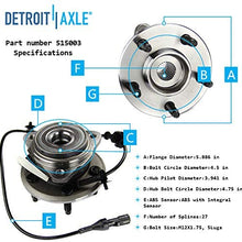 Detroit Axle - 4x4 5-Lug Front Wheel Hub and Bearing Assembly w/Round ABS Wire Replacement for Ford Explorer Mercury Mountaineer Ranger B4000