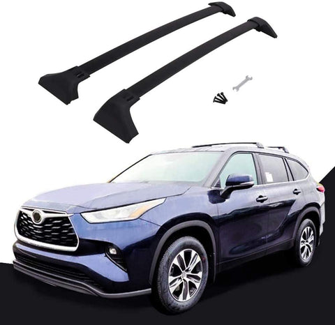 Lequer 2 Pieces Cross Bars Fit for 2020 2021 Highlander XLE & Limited & Platinum Cargo Baggage Luggage Roof Rack Crossbars (Models with Factory Roof Rails)