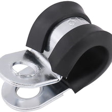 DERCLIVE 10Pcs (6mm) Fuel Line Clamps Rubber Cushion Clamp