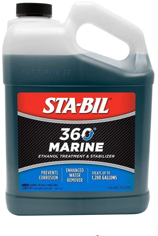 STA-BIL (22250) 360 Marine Ethanol Treatment and Fuel Stabilizer - Prevents Corrosion - Helps Clean Fuel System For Improved In-Season Performance -Treats Up To 1,280 Gallons, 1 Gallon, Gold