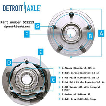 Detroit Axle - 4pc Front CV Axle Shafts, Wheel Hub & Bearings Assembly for 2006-2008 Dodge Ram 1500 4WD ONLY - For Models w/Speed Sensor on Left Hand Side