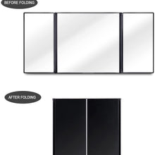Huicocy Car Visor Mirror, Makeup Travel Vanity Mirror Car Cosmetic Mirror Clip On Sun Visor Auto Supplies 310mm 12” Universal for Car Truck SUV Rear View Mirror (12in5.5in, Black)