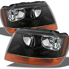 For Jeep Grand Cherokee OE Replacement Black Headlights Driver/Passenger Amber Head Lamps Pair