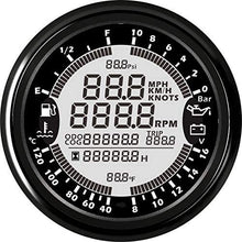 ELING Multi-Functional GPS Speedometer Tachometer Hour Water Temp Fuel Level Oil Pressure Voltmeter 12V 10Bar 85mm with Backlight
