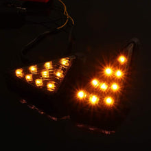 Yolu 2PCS Motorcycle Amber LED Signal Lights Indicator Lights 18-Leds, 12V Triangle Flush Mount Blinkers Indicator Lights, Universal Clear Strobe Marker lights