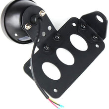 KATUR Black Motorcycle Side Mount Tail Light Brake License Plate Bracket Taillight for Suzuki Yamaha Honda Harley Bobber Chopper