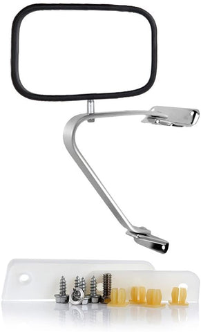 SCITOO Door Mirrors Chrome Replace Mirror Parts with Manually Operated Function fit 80-96 for Ford Ranger Explorer F150 F250 F350 F450 Bronco, Comes with Driver or Passenger Side Mirror