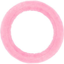 BDK Faux Fur Steering Wheel Cover for Women – Wool Sheepskin Fleece Warm and Cozy Comfort for Hands in Winter, Universal Fit for Steering Wheel Sizes 14.5 15 15.5 (Pink)