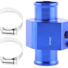 VGEBY Car Aluminum Water Temp Temperature Joint Pipe Sensor Gauge Radiator Hose Adapter Clamps 26-40MM (Size : 28MM)