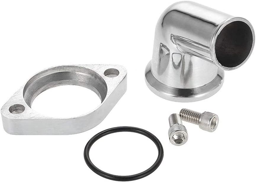 Rumors New Aluminum Water Neck Swivel 15 Degree Fit for Chevy 327 350 454 396 (Color : Silver) (Silver)