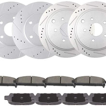 Front Rear Drilled Slotted Brake Rotors Ceramic Pads ZENITHIKE fit for 2004-2009 2011-2017 for Nissan Quest