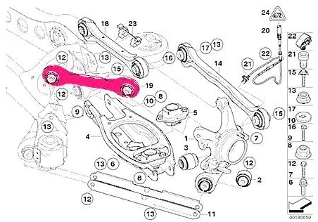 BMW e90 e92 Control Arm Rear Upper RIGHT Front LEMFOERDER w/ bushings