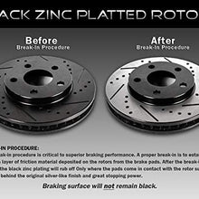 CRK14765 REAR 280 mm Black Drilled/Slotted 5 Lug [2] Brake Disc Rotors + [4] Metallic Brake Pads