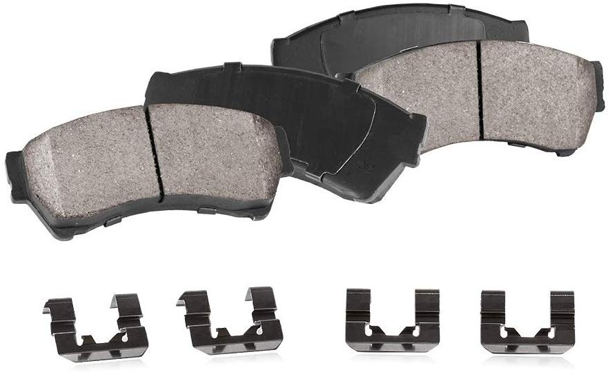 CPK11191 FRONT Performance Grade Quiet Low Dust [4] Ceramic Brake Pads + Dual Layer Rubber Shims + Hardware