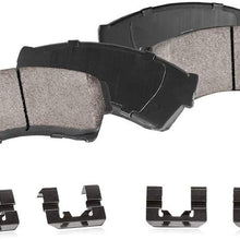 CPK11191 FRONT Performance Grade Quiet Low Dust [4] Ceramic Brake Pads + Dual Layer Rubber Shims + Hardware