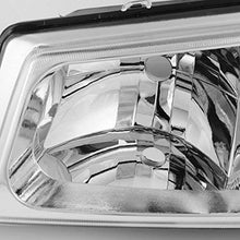 For 2003-2006 Chevy Silverado 1500 /2500HD /3500 Chrome Clear Headlights Front Lamps Direct Replacement Pair Left + Right