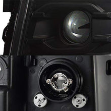 For GMT900 Chevy Silverado Pickup Truck Dual LED Tube DRL Black Projector Headlights Pairs Lamps