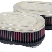 K&N Universal Clamp-On Air Filter: High Performance, Premium, Washable, Replacement Engine Filter: Flange Diameter: 2 In, Filter Height: 2 In, Flange Length: 0.625 In, Shape: Oval, RC-2372