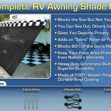 EZ Travel Collection RV Awning Shade Kit RV Shade Complete Kit 8x18 (Black)