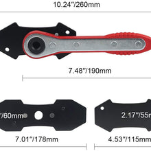 JDMON Brake Piston Caliper,Brake Caliper Press Tool,for Single Twin Quad Piston Disc Brake,360 Degree Swing Ratchet Wrench Spreader Tools,with 2 pcs Steel Plates, Red