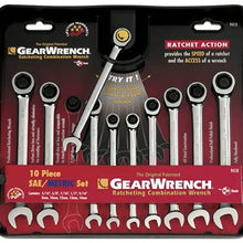 GEARWRENCH 10 Pc. 12 Point Ratcheting Combination SAE/Metric Wrench Set - 9418