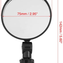 X AUTOHAUX 1 Pair Universal Adjustable Rotatable Rearview Mirror for Bicycle Mountain Road Bike Cycling Black