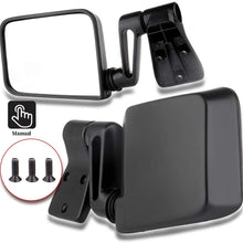 ECCPP Texture Side View Mirror Black Pair Side Mirror Replacement fit for 1987-2002 Jeep Wrangler (exclude 1996) with Manual Folding
