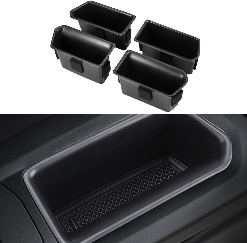 JoyTutus Door Handle Storage Organizer Box Armrest Storage Box Tray Compatible for VW Volkswagen Atlas 2018 2019 2020 4PCS (2 Front & 2 Rear) Rear Side Door Armrest Container