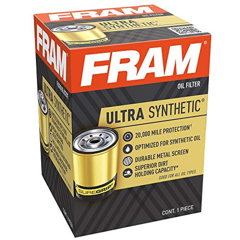 FRAM Ultra Synthetic Automotive Replacement Oil Filter, Designed for Synthetic Oil Changes Lasting up to 20k Miles, XG3786 (Pack of 1)