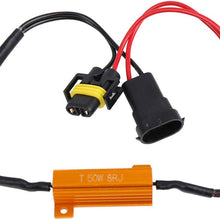 uxcell 2pcs H11 LED Car Headlight Anti Flicker Resistor Canceller Decoder 50W DC 12V 8R